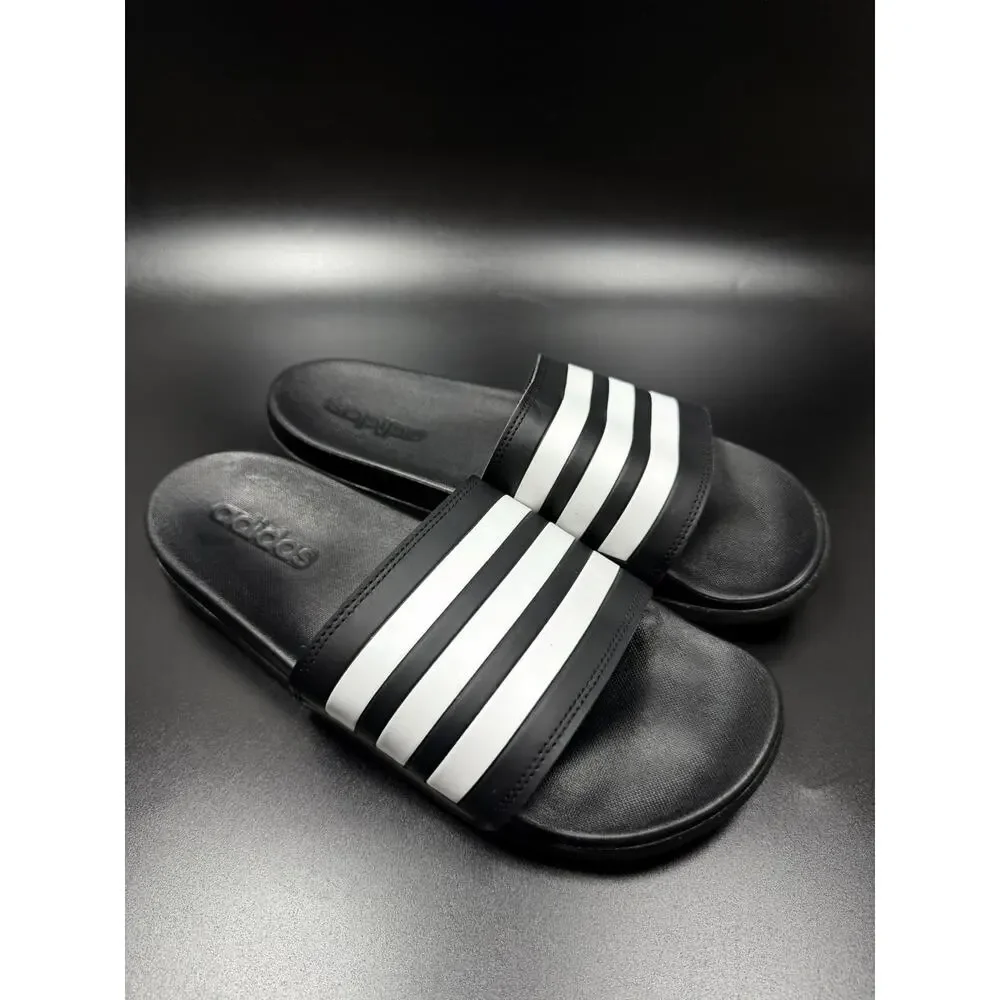 Adidas Adilette Comfort Black White Slide Sandals Unisex Adults Size 9